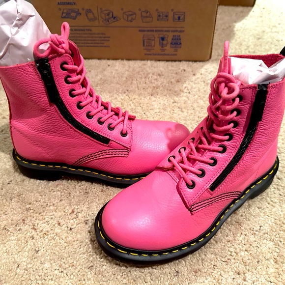 Dr. Martens Shoes - Dr Martens Zipper Pink Barbie Soft Leather